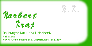 norbert kraj business card